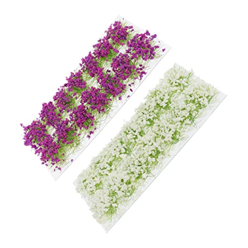SHINEOFI Künstliche Sträucher Für Den Außenbereich – Miniaturpflanzen Mit Blüten Und Modellgras Landschaftsdekor von SHINEOFI
