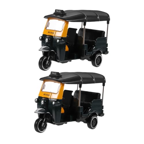 SHINEOFI 2 STÜCK Teiliges Vintage Dreirad Modell aus Legierung Detailreiche Tricycle Miniatur als Dekorativer Schmuck für Sammler und Wohnraumgestaltung Grün von SHINEOFI