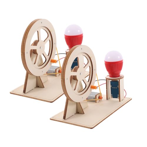 SHINEOFI 2 Sätze Handgenerator Modellgenerator Generator-Experimentierset DIY- Kurbelantrieb Experimentiermodell Wissenschaftliche Experimente für Stromgenerator hölzern von SHINEOFI