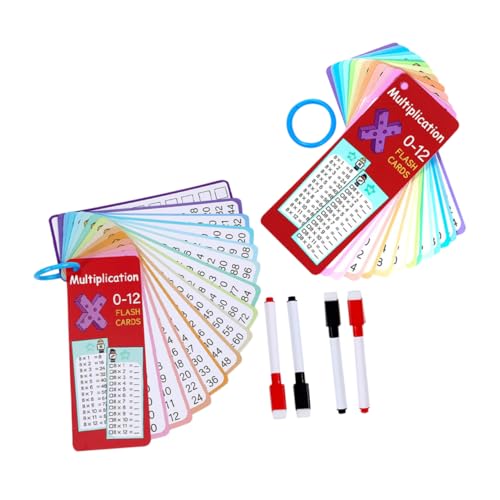 SHINEOFI 2 Sätze Interaktive Multiplikations Lernkarten mit Abwischbaren Flächen Trockenmarker und Ringen Pädagogisches Mathe Übungsspiel für Kindergarten und Grundschule Fördert Logisches von SHINEOFI