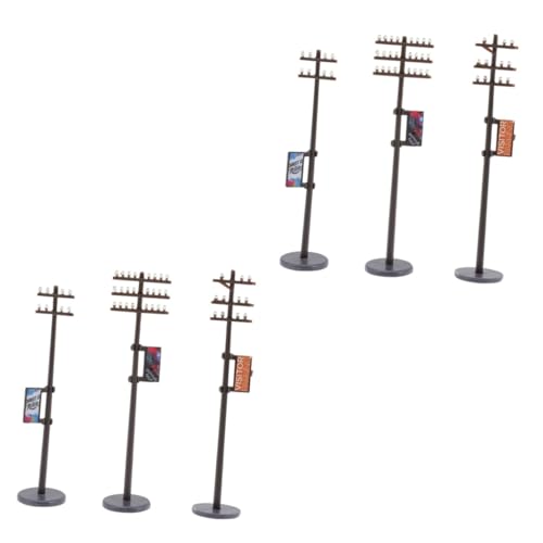 SHINEOFI 2 Sätze Telefon mast Modell Puppenhaus Straßenlaterne Modell Telegrafenmastmodell selber Bauen Spielzeug Modelle Telegrafenmast Miniaturmodell Modell Mikro-Telegrafenmasten Bahn von SHINEOFI