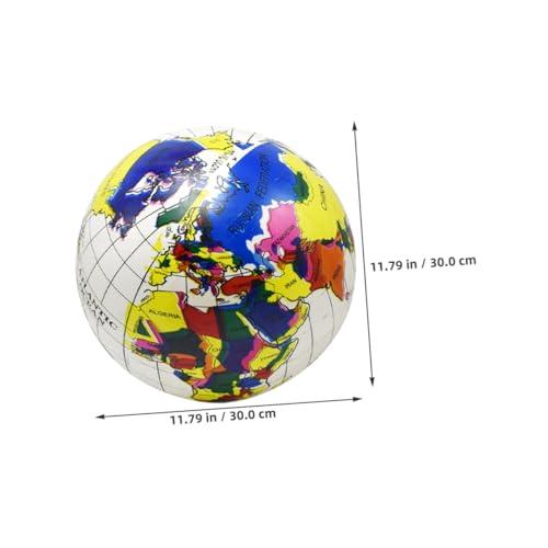 SHINEOFI 2 Stück Aufblasbarer Strandball aus Robustem PVC Wasserspielzeug für Pool und Strand Weicher Sicherer Spielball mit Englischem Erdglobus Design für Spielerisches Geografielernen im von SHINEOFI