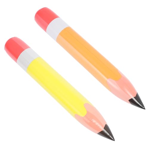 SHINEOFI 2 Stück Große Aufblasbare Bleistiftballons Gelbe und Orangefarbene Riesen Kreide für Schul Dekorationen Geburtstagsfeiern Klassenraum und Gartenhänger Foto Requisiten von SHINEOFI