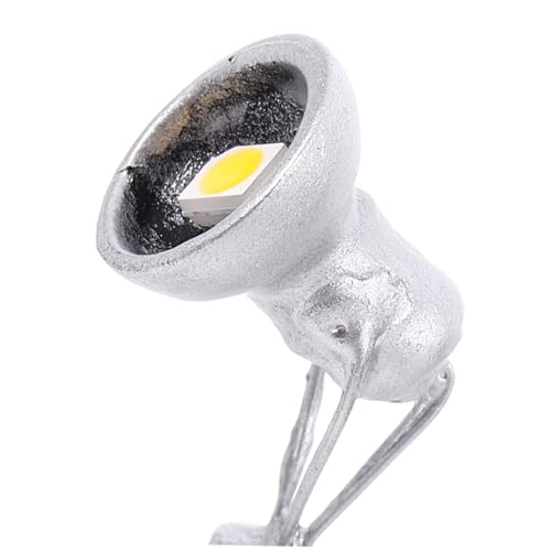 SHINEOFI 2 Stück Miniatur Straßenlaternen Beleuchtung DIY Bausatz Silberfarben mit Spotlight für Modell Zug und Eisenbahn Landschaft Zubehör von SHINEOFI