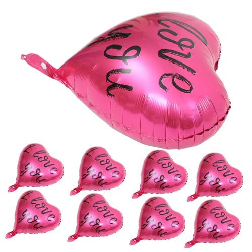 SHINEOFI 20 Stück Liebe Ballon Luftballons in Herzform Heirate Mich Dekoration Bausatz Geburtstag Ballongirland -kit Ballons Dekoration Liebe Folienballons Wille Dekorationen Rosy Aluminium von SHINEOFI