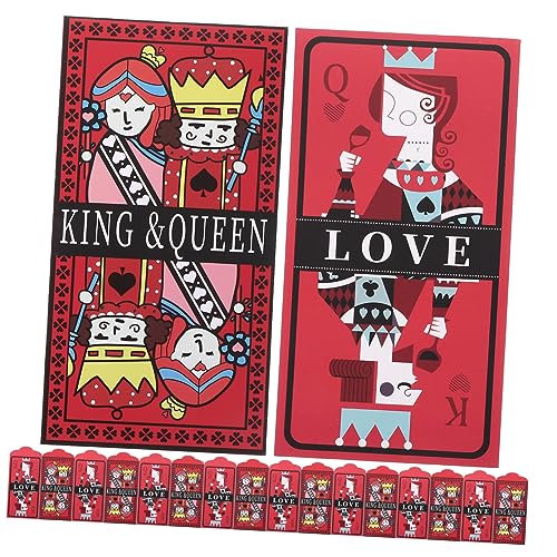 SHINEOFI 20 Stück Rote Umschläge mit Pokerkartenmuster Neujahr Geldbeutel Rote Geldtasche Chinese New Year chinesisch neujahr briefumschläge Pokerkartenmuster, Geld, rote Tasche rotes Paket von SHINEOFI