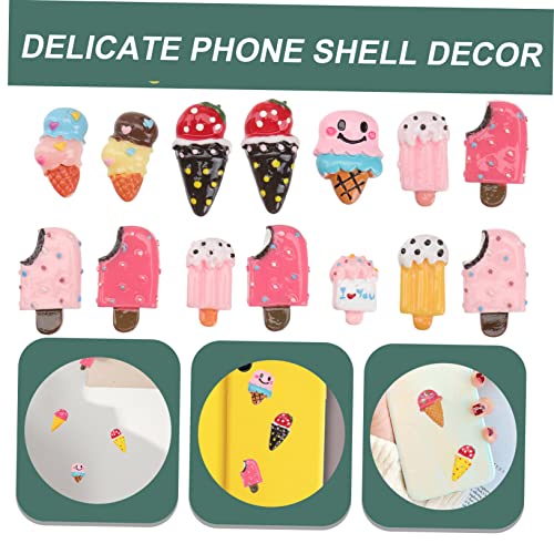 SHINEOFI 20 Stück Teiliges Eiscreme Kreative DIY Verzierungen Bunte Wohnaccessoires Verschiedene Formen Detailreiche Verarbeitung als für Familie und Freunde von SHINEOFI