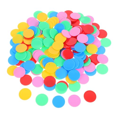 SHINEOFI 200 Stück Kreis Blatt Zählen Zählscheiben Aus Kunststoff Zähler Aus Kunststoff Mathe-übungszähler Pokerspielmarken Mathe-übungsspielzeug Mathe-bingoscheiben Bingo -Marker Plastik von SHINEOFI