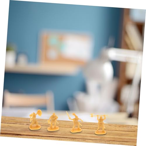 SHINEOFI 200 Stück Mittelalterliche Kavalleriemodell Mittelalterliches Armeefiguren Mini-Soldaten-Figuren Spielzeugsoldaten Kleine Figuren Armee-spielset Plastik Golden von SHINEOFI