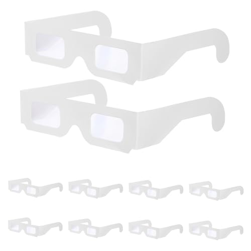 SHINEOFI 25 Stück 3D-Feuerwerksbrille lustige geburtstagsbrille Festival-Party-Foto-Requisiten lustige Partybrille Fotokabine Requisiten Brillen Gläser Papier Weiß von SHINEOFI