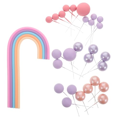 SHINEOFI 28 Stück Regenbogen-kuchenballons: Cupcake-topper, Hochzeits- Und Partydekorationen, Festivalzubehör Für Geburtstag Und Valentinstag SHINEOFI 28 Stück Regenbogen-kuchenballons: Cupcake-topper, Hochzeits- Und Partydekorationen, Festivalzubehör Für Geburtstag Und Valentinstag von SHINEOFI