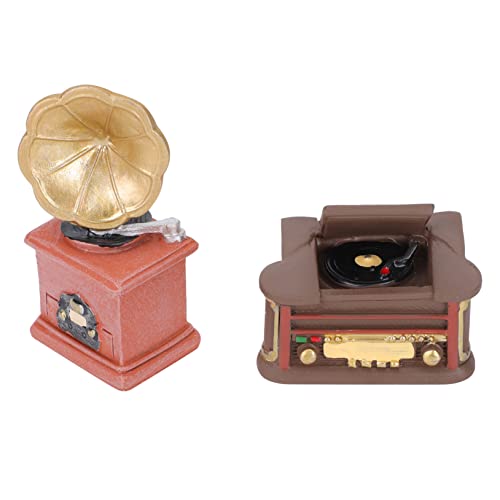 SHINEOFI Kuchendekorationen 2St Vintage-Ornamente Spielzeug für Kinder kinderspielzeug Miniatur-Gartendekorationen realistisches Phonographenmodell Radio tortendeko Einschulung Mini-Modell von SHINEOFI