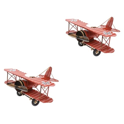 SHINEOFI 2St Tischdekoration Flugzeugornament Geschenke für Kinder Spielzeugflugzeug Wohnakzente Dekor Modelle Vintage-Flugzeugmodell Flugzeug-Dekor Flugzeug aus Eisen Jahrgang Zubehör von SHINEOFI