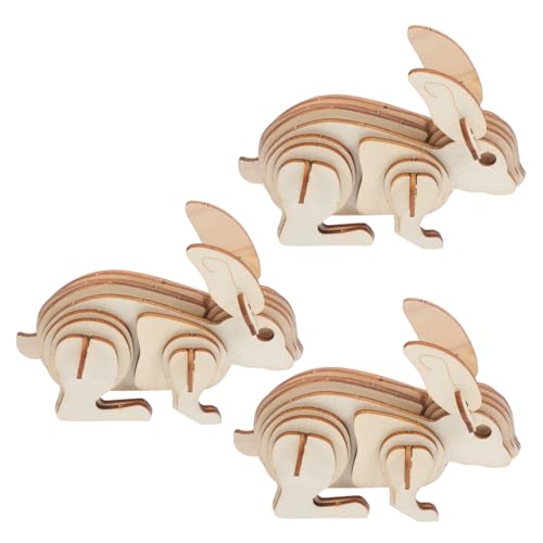 SHINEOFI 3 Teiliges 3D Holzpuzzle Kaninchen Puzzle Modell Zum Zusammenbauen Für Und Erwachsene – DIY Tierhasen Bastelset Zum Ausmalen Malen Und Für DIY Projekte SHINEOFI 3 Teiliges 3D Holzpuzzle Kaninchen Puzzle Modell Zum Zusammenbauen Für Und Erwachsene – DIY Tierhasen Bastelset Zum Ausmalen Malen Und Für DIY Projekte von SHINEOFI