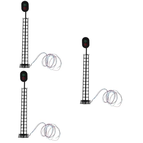 SHINEOFI 3st Modellbahn Lichter Sandtisch Baumaterial Mini-verkehrszeichen Puppenhauszubehör Mini-landschaftslicht Ampel Zug-signallicht-Modell Kind Dekorative Lichter Metall Schreibtisch von SHINEOFI