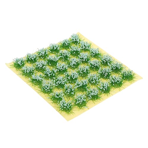 SHINEOFI 4 Blätter Graskorn kleine Pflanzenbüschel Zugverzierung Geländemodell Gras Modelle Pflanzendekor Miniatur-Blumenbüschel künstliche Blumen Sandkasten schmücken Dekorationen Plastik von SHINEOFI