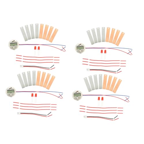 SHINEOFI 4 Sätze DIY Fruchtbatterie Experimentierkit mit Kartoffel Zitrone Orange für Physik Lernspielzeug mit LED Licht und Elektronischer Uhr Stem Wissenschaftliches Schulprojekt von SHINEOFI
