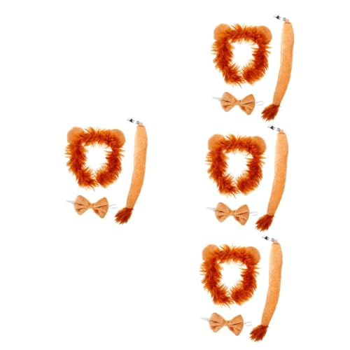 SHINEOFI 4 Sets Löwen Stirnband Set Haarband Löwenhut Mähne Kostüm Tierohren Stirnband Partyzubehör Für Erwachsene Kopfschmuck Pelzige Fliege Cosplay SHINEOFI 4 Sets Löwen Stirnband Set Haarband Löwenhut Mähne Kostüm Tierohren Stirnband Partyzubehör Für Erwachsene Kopfschmuck Pelzige Fliege Cosplay von SHINEOFI