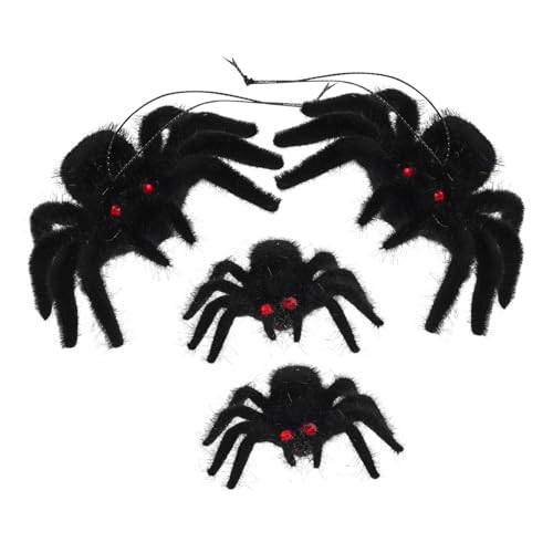 SHINEOFI 4 Stück Halloween Deko Lebensnahe Fake Spinnen für Gruselige Partys für Haus und Geschäftsdeko SHINEOFI 4 Stück Halloween Deko Lebensnahe Fake Spinnen für Gruselige Partys für Haus und Geschäftsdeko von SHINEOFI