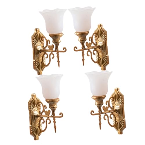 SHINEOFI 4 Stück Miniatur Wandlampe Weißes Licht Miniatur Landschaftsbeleuchtung für Sandtisch und Puppenhaus zur Dekoration von Modellhäusern und Sandtisch szenen SHINEOFI 4 Stück Miniatur Wandlampe Weißes Licht Miniatur Landschaftsbeleuchtung für Sandtisch und Puppenhaus zur Dekoration von Modellhäusern und Sandtisch szenen von SHINEOFI