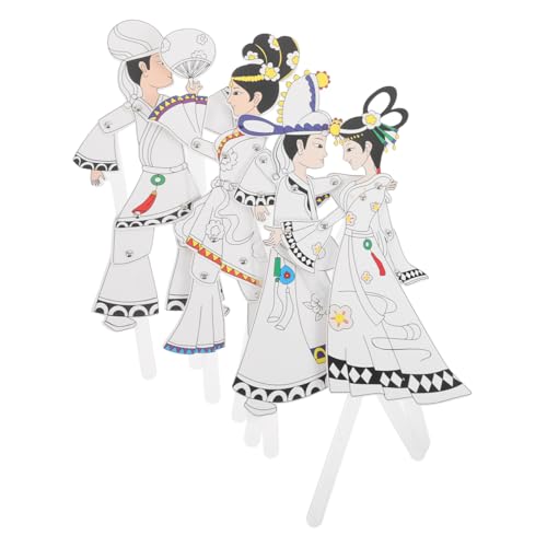 SHINEOFI 4 Stück Teiliges Shadow Puppet Traditionelle Chinesische Handwerkskunst DIY Schattenspiel Figuren für Schulprojekte Familienaktivitäten Kreative Bastelarbeit von SHINEOFI