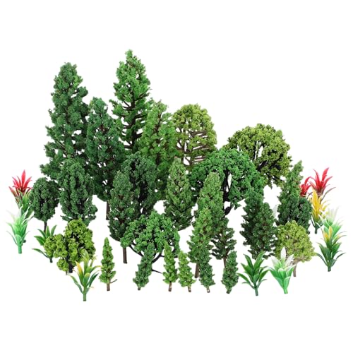 SHINEOFI 40 Stück Teiliges Miniaturbäume für Modelle Realistisch Gestaltete Kunststoff-miniaturbäume Vielseitig für Diorama Modellbau Garten Eisenbahnlanschaft Detailreiche Mini Bäume für von SHINEOFI