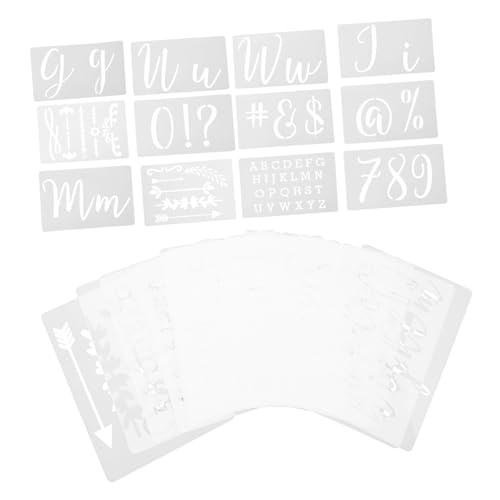 SHINEOFI 45 Blatt Englische Alphabet Malvorlage Für Marker Aufkleber Gesichtsbemalungsschablonen Wiederverwendbare Vinyl Kuchenschablonen Große Schablonen Malstift von SHINEOFI