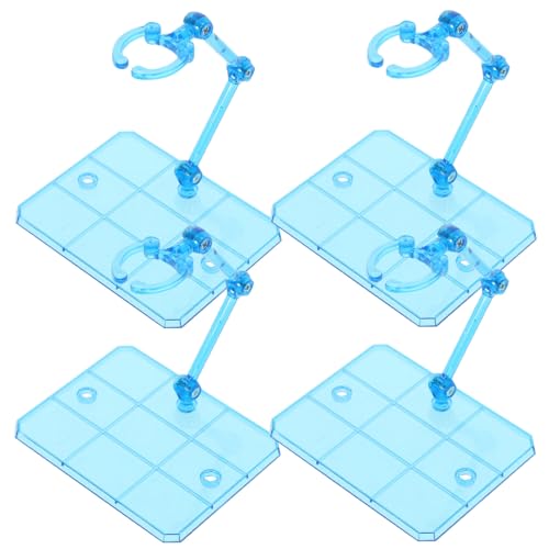 SHINEOFI 4Pcs Action Figure Display Holder Assembly Display Holder Base Adjustable Doll Model Support Stand Doll Figure Racks Compatible with HG RG SHF Gundam 1/144 Toy, Blue von SHINEOFI
