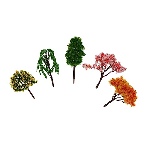 SHINEOFI 50 Stück Mikro-landschaftsverzierung Dekor Modelleisenbahnbäume Realistische Modellbäume Pflanzen Von Bonsai-bäumen Mini-architekturbäume DIY Weihnachtsbaum Plastikblume Hawaii von SHINEOFI