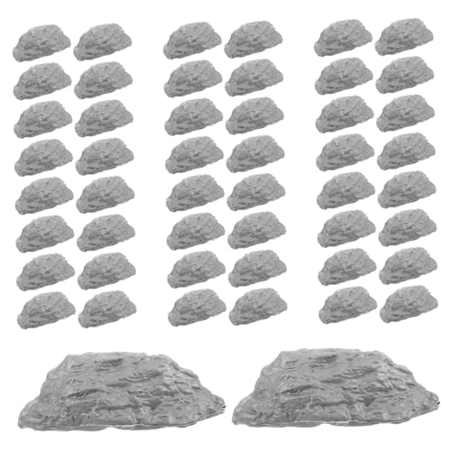 SHINEOFI 50 Stück Miniatur Steine Dekorative Landschaftselemente für Modelleisenbahn Diorama Sandtisch Zubehör Realistische Falsche Felsen von SHINEOFI
