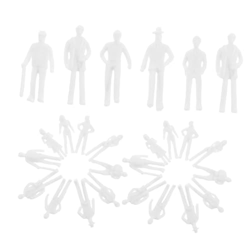 SHINEOFI 50 Stück Miniaturfiguren Digitales Modell Palettenmodell Mini-Modell Kleines Modell Unbemalte Modellfiguren Spielzeugmenschenfiguren Modellbaufiguren Sandtischfiguren Weiß Plastik von SHINEOFI