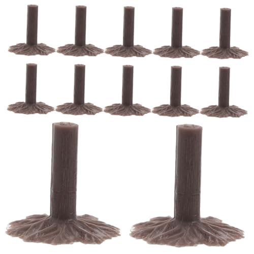 SHINEOFI 50 Stück Modellbaumfüße Modellbaum Zubehör Miniatur-Naturdekor Architekturmodellbäume Basis Miniatur-Baumsockel Modellbäume für Dioramen Model Szenenzubehör Plastik Light Brown von SHINEOFI