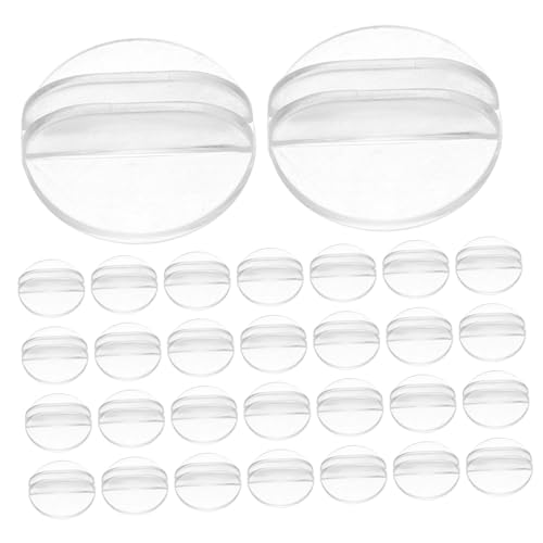 SHINEOFI 50 Stück Transparente Kunststoff Kartenhalter Spielkartenständer Miniatur Basis Rund Vielseitiger Spielkartenclip für Brettspiele und Visitenkarten von SHINEOFI