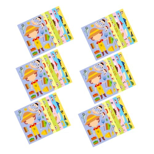 SHINEOFI 6 Sätze Teiliges Berufspuzzle Sticker für Bunte DIY Dress Up Sticker mit Abwechslungsreichen Motiven für Schule Geburtstage und Spielerisches Lernen Zuhause von SHINEOFI