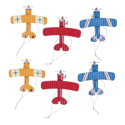 SHINEOFI 6 Stück Teiliges Biplane Model Vintage Flugzeug Dekoration Retro Schmiedeeisen Flugzeugmodell Heimdekor für Sammler in Gelb Rot Blau SHINEOFI 6 Stück Teiliges Biplane Model Vintage Flugzeug Dekoration Retro Schmiedeeisen Flugzeugmodell Heimdekor für Sammler in Gelb Rot Blau von SHINEOFI