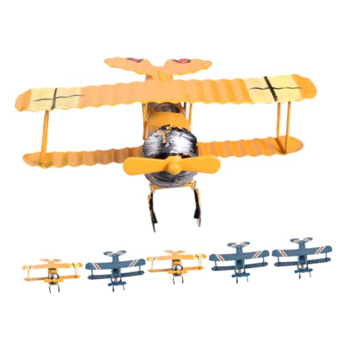 SHINEOFI 6 Teiliges Vintage Flugzeug Metallflugzeuge Modelleisenbahn Retro Flugzeug Segelflugzeug Doppeldecker Anhänger Für Kinderspielzimmer Zuhause Büro Kindergarten Party von SHINEOFI