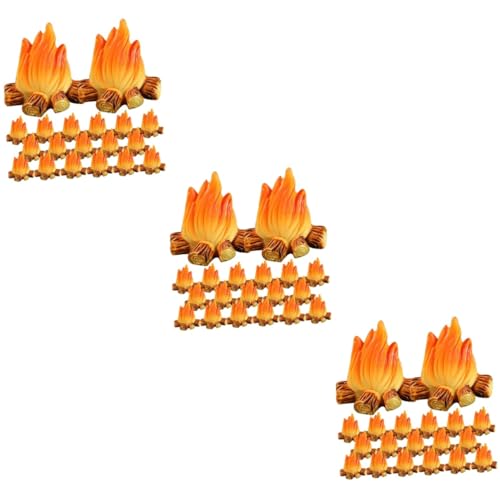 SHINEOFI 60 STK Feuerschmuck Mikro-Fake-Feuer Camping-Dekor bastelmaterial bastel Materialien Spielzeuge Modelle Mikro Lagerfeuer Mikro gefälschtes Lagerfeuer Miniatur falsches Feuer Baby von SHINEOFI