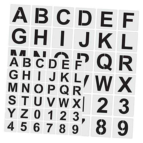 SHINEOFI 72 Stück Alphabet-Malvorlage buchstabenschablonen bastelvorlagen Textmarker Halloween-Schablonen wiederverwendbar Mini Wiederverwendbare Schablonen Wandversorgung das Haustier Weiß von SHINEOFI