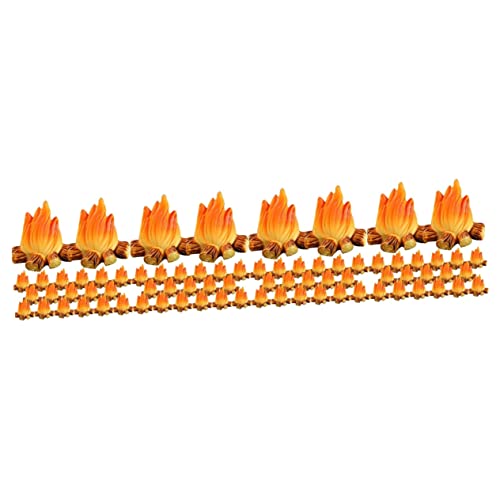 SHINEOFI 80 STK Feuerschmuck Miniatur-Lagerfeuermodell Mikro-Fake-Feuer Spielzeuge Weihnachtsdekorationen gefälschte Kamindekoration Lagerfeuer aus Kunstharz Sukkulenten von SHINEOFI