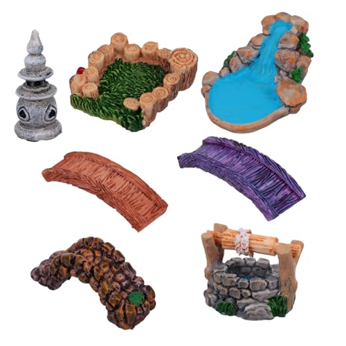 SHINEOFI 8St Mikrolandschaft Brückenteich gefälscht Feengartenzubehör im Freien Märchengarten Pflanzen Figur inneneinrichtung teich Dekoration Garden Decor Harzornament Mini-Ornament SHINEOFI 8St Mikrolandschaft Brückenteich gefälscht Feengartenzubehör im Freien Märchengarten Pflanzen Figur inneneinrichtung teich Dekoration Garden Decor Harzornament Mini-Ornament von SHINEOFI