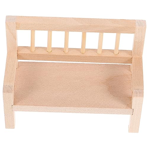 SHINEOFI Bankmodell simulieren wohnaccessoires holzstuhl puppenhauszubehör Mini Hütte Häuser Möbel realistische Bankdekoration Bankverzierung Hausbank hölzern von SHINEOFI