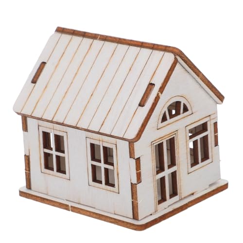 SHINEOFI Bausatz Holz Miniaturhaus Modell Unlackiert DIY Holzhaus Bastelset Für Tischdekoration Weihnachten Geschenkidee von SHINEOFI