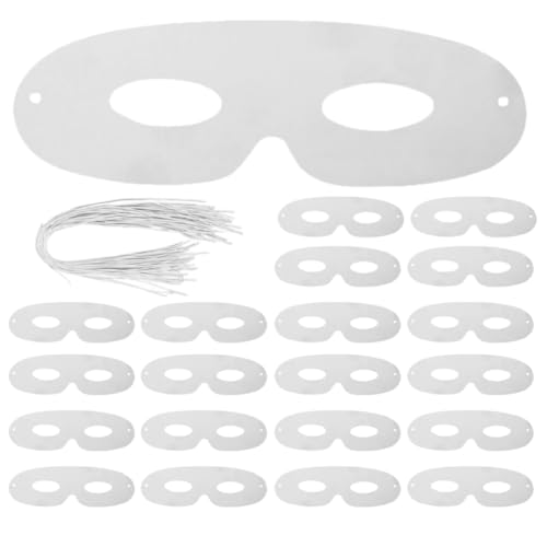 SHINEOFI Blanko-Maske 80 Stück Weiße Masken-Halbgesichtsmasken Diy Unfertige Papiermasken Für Halloween Karneval Partyzubehör Cosplay-Requisiten von SHINEOFI