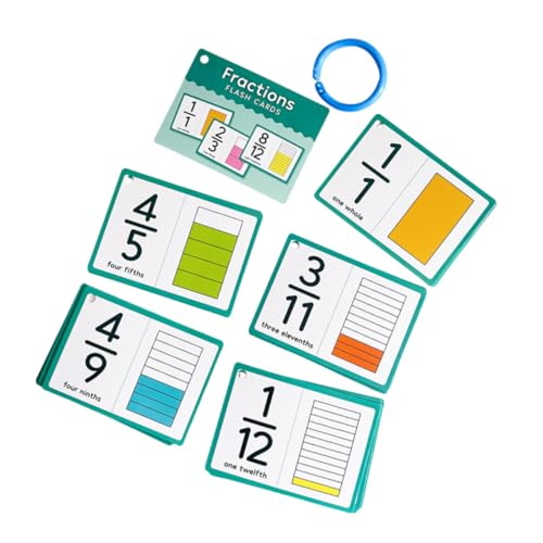 SHINEOFI Bruch Lernkarten Mathe Aktivitätskarten für Kindergarten Grundschule Bunte Flashcards mit Zähler Nenner Langlebig und Interaktiv zur Verbesserung der Rechenfähigkeiten im von SHINEOFI