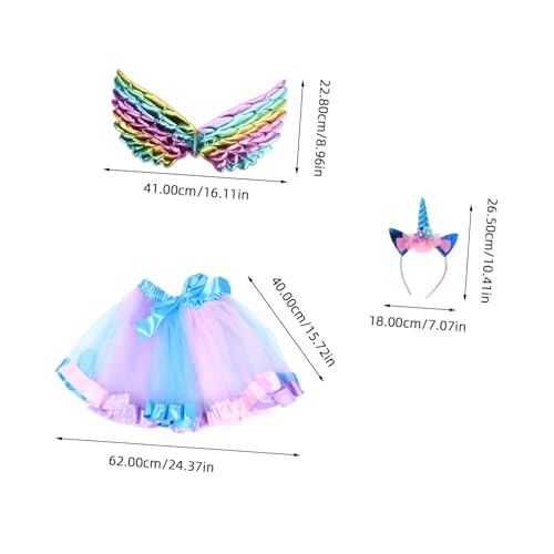 SHINEOFI Einhorn Kostüm mit Stirnband und Flügeln Bequemes und Langlebiges Material Bezauberndes Design für Halloween Fasching und Karneval Geeignet für Mädchen und Kleinkinder von SHINEOFI