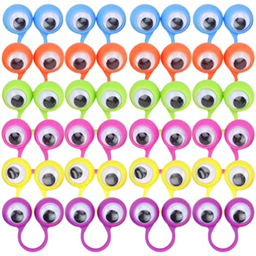 SHINEOFI Fingerpuppen 24 Stück Augapfel-Fingerpuppen Spielzeug Wackelaugenringe Partygeschenke Für Kinder Klassenzimmer-Belohnungen von SHINEOFI