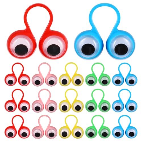 SHINEOFI Fingerpuppen 50 Stück Augenringe Augapfel-Fingerpuppen Spielzeug Pädagogische Augäpfelringe Für Kinder Klassenzimmer-Belohnungen Partygeschenke (Gemischte Farben) von SHINEOFI