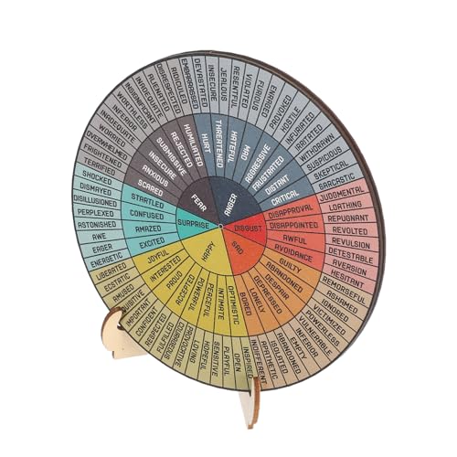 SHINEOFI Gefühle Rad Mit Stand Emotion Chart Office Decor Emotion Kreisdiagrammabziehbilder Für Berater Sozialarbeiterinnen Frauen Männer von SHINEOFI