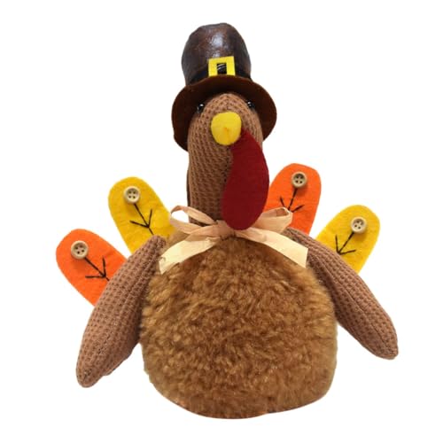 SHINEOFI Handgemachte Thanksgiving Truthahn Plüsch Puppe Dekoration Weiches Stofftier Spielzeug Für Herbstfotografie Herbst Tischdekoration von SHINEOFI