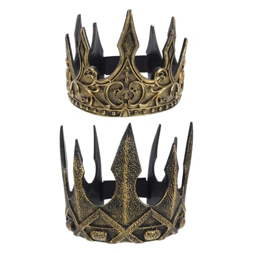 SHINEOFI Königskrone 2 Verstellbare Königskronen Für Männer Vintage-Stirnband 3D-Königskrone Aus Dem Mittelalter Für Party Halloween Cosplay von SHINEOFI